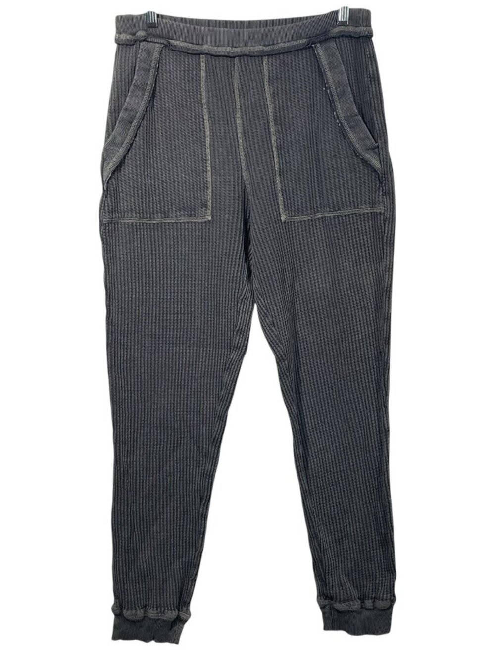 Sundance Galina Thermal Waffle Knit Jogger Pants Gray Sz XS Loungewear Grunge